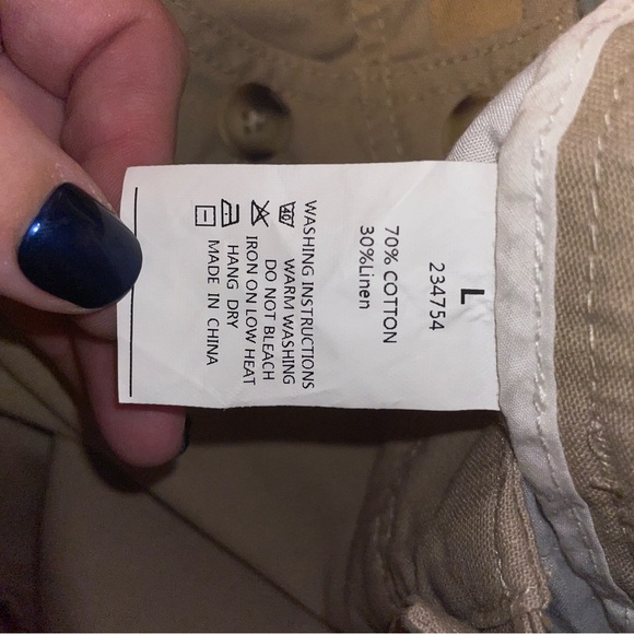 NWT Flamingo Wide Leg Khaki Cotton/ Linen‎ Pants Size Large - Picture 5 of 5